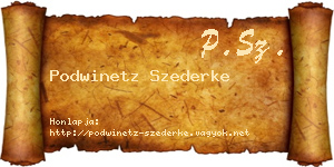 Podwinetz Szederke névjegykártya